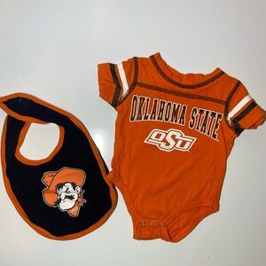 Colosseum Orange and Black Oklahoma State Bib and Bodysuit Set
